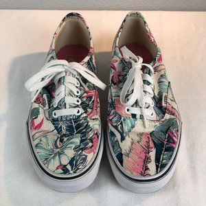 Vans Tropical Floral Customs Sneakers - Botanical Print Vans - W: 8.5 / M: 7